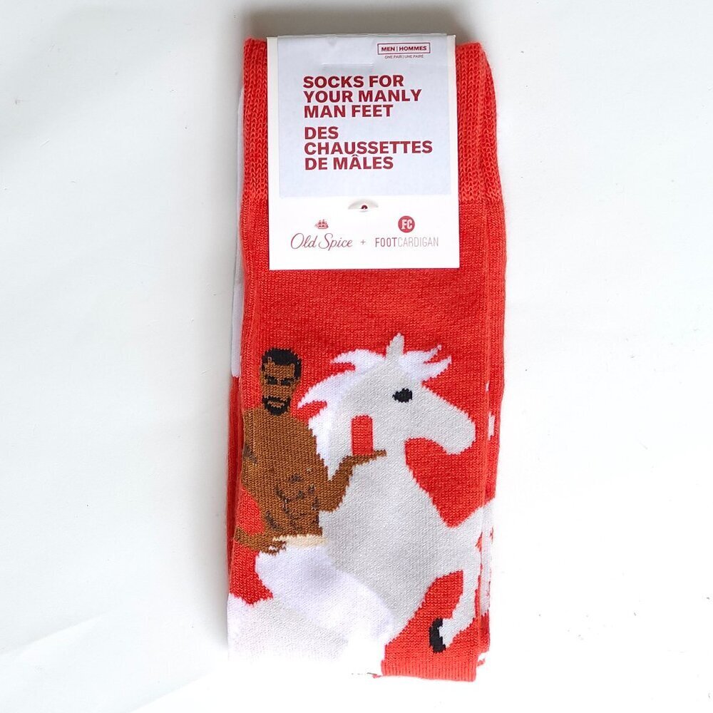 OLD SPICE Socks for your Manly Man Feet BNIP Hard to find Novelty Socks